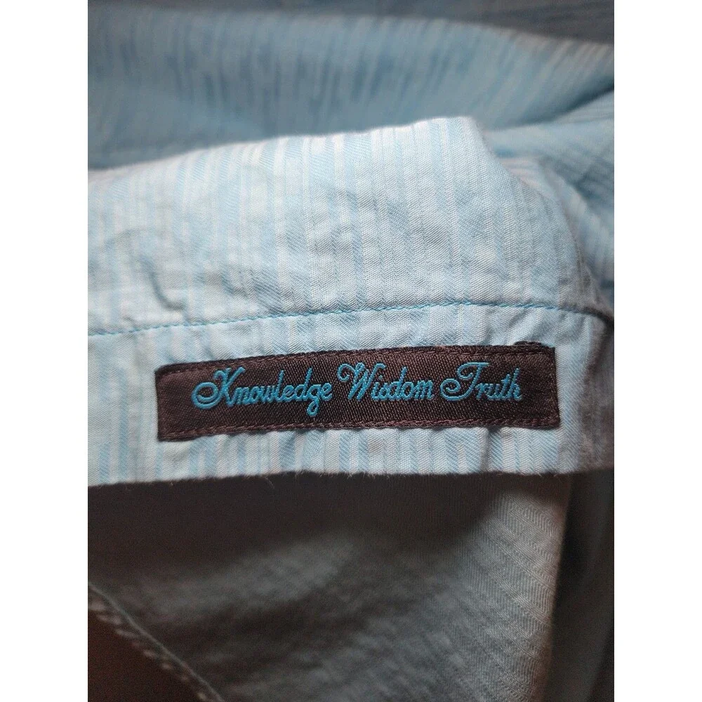 Robert Graham Short Sleeve Turquoise Blue Geometric Pattern Men's 2XL